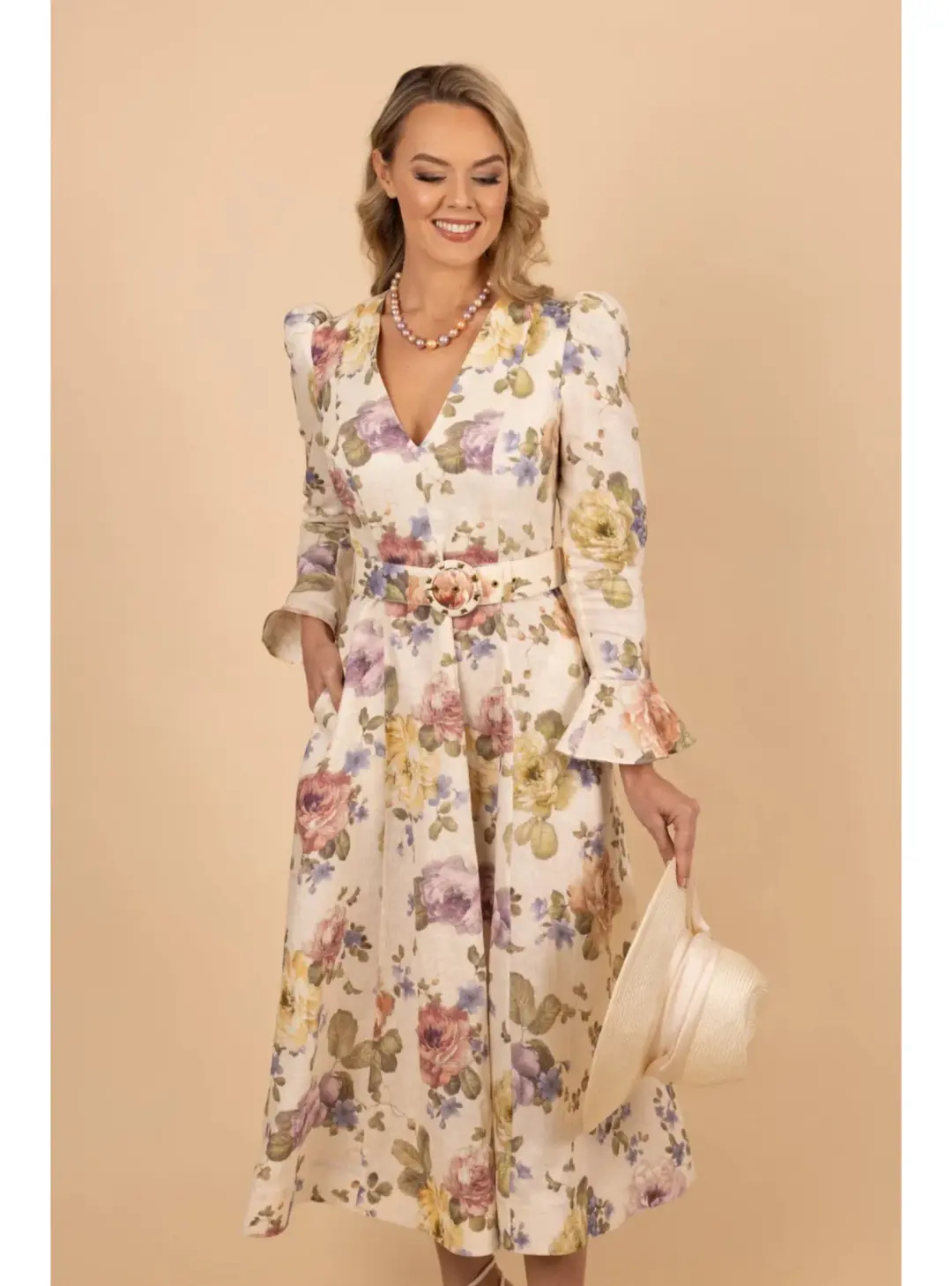 Zimmermann Luminosity Midi Dress Multi Floral Print Size 0P / AU 6 for rent on The Volte - main image