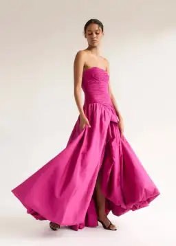 Aje Violette Bubble Hem Maxi Dress Deep Magenta Size AU 6