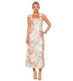 Zimmermann The Harmony Tie Shoulder Midi in Kaleidoscope Garden Size 10
