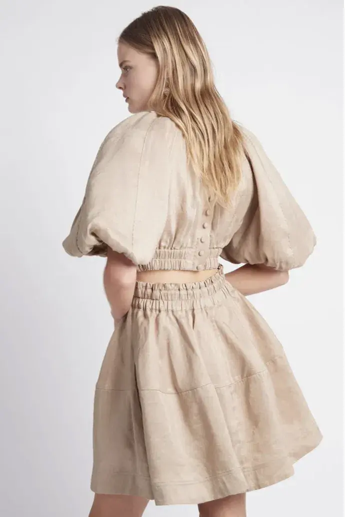 Aje Solitude Cutout Mini Dress Beige Size 10 - Image 5