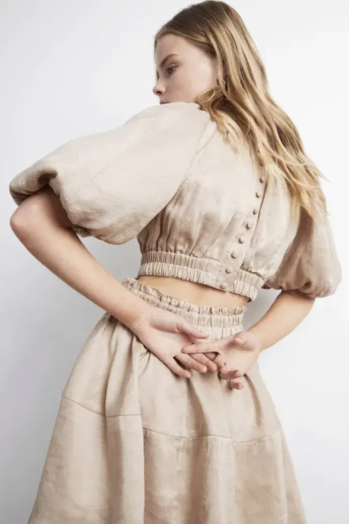 Aje Solitude Cutout Mini Dress Beige Size 10 - Image 4