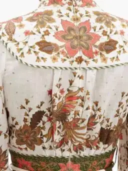 Zimmermann Empire Batik Mini Dress Khaki/Floral Size 3 / AU 14 for rent on The Volte - image 4