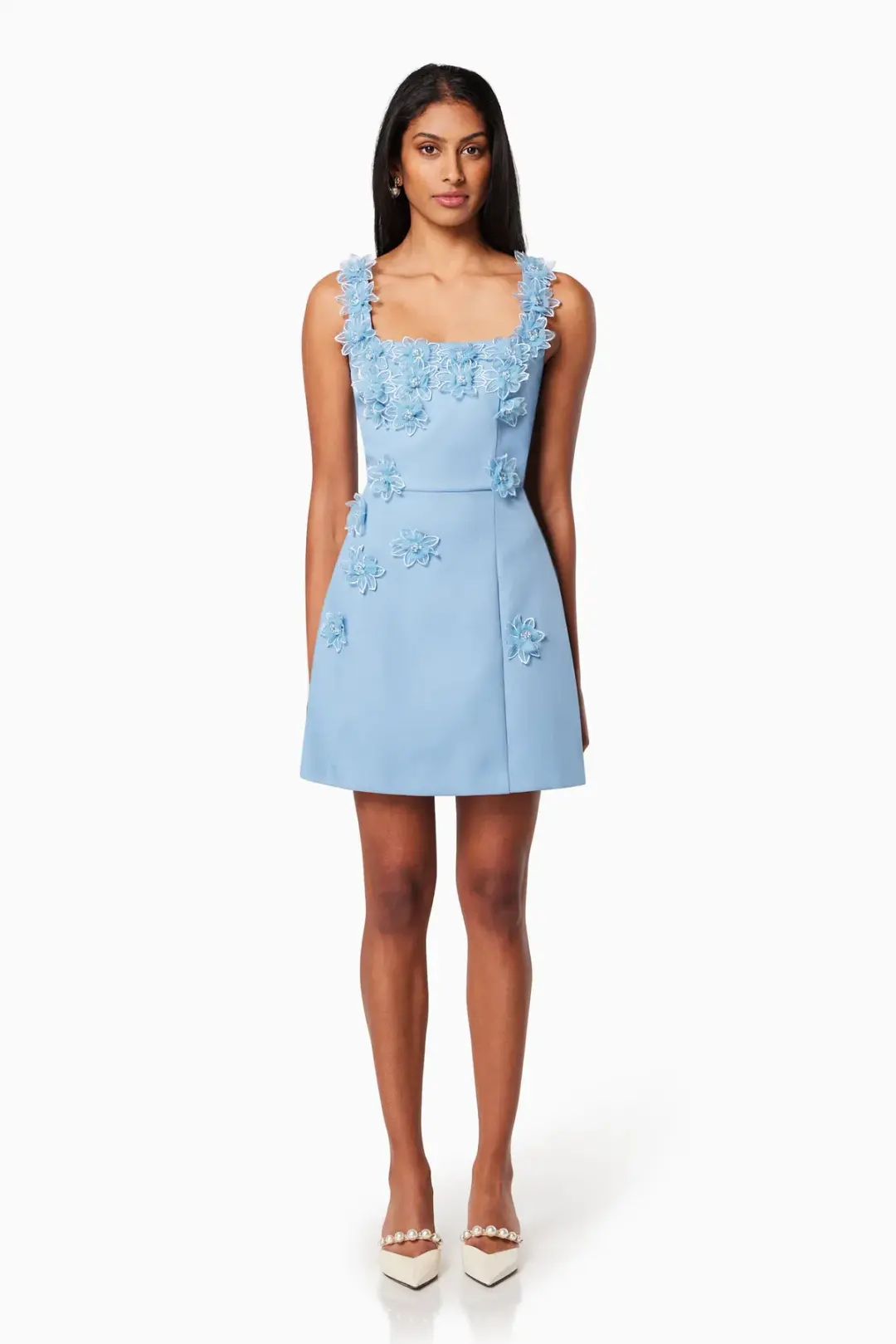 Elliatt Bruges Mini Dress in Cornflower Size 8 for rent on The Volte - main image