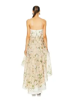 Zimmermann Natura Draped Midi Dress Coral Azalea Size 0/ AU 8 for rent on The Volte - image 3