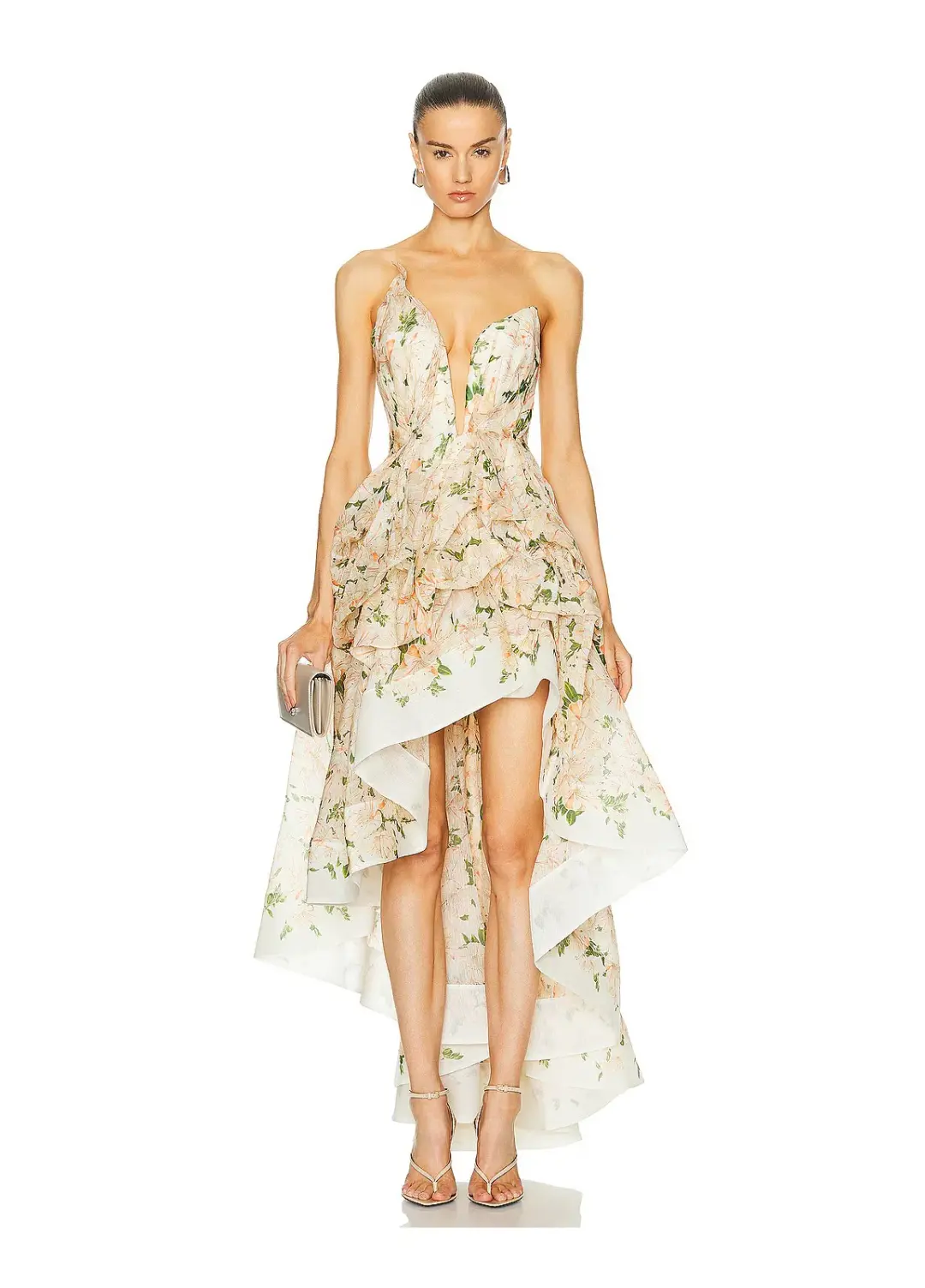 Zimmermann Natura Draped Midi Dress Coral Azalea Size 0/ AU 8 for rent on The Volte - main image