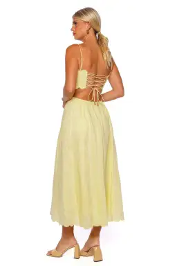 Zimmermann Halliday Scallop Midi Dress Yellow Size 1 / AU 10 for rent on The Volte - image 2