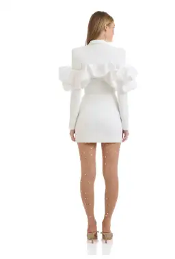 Eliya the Label Sia Blazer Mini Dress White Size 10 for rent on The Volte - image 2
