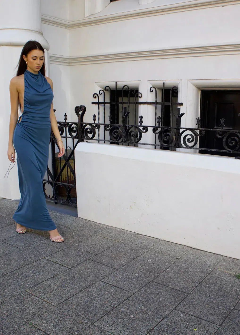 Decon Durante Therasia Maxi Dress in Powder Aqua Size 10 for rent on The Volte - main image