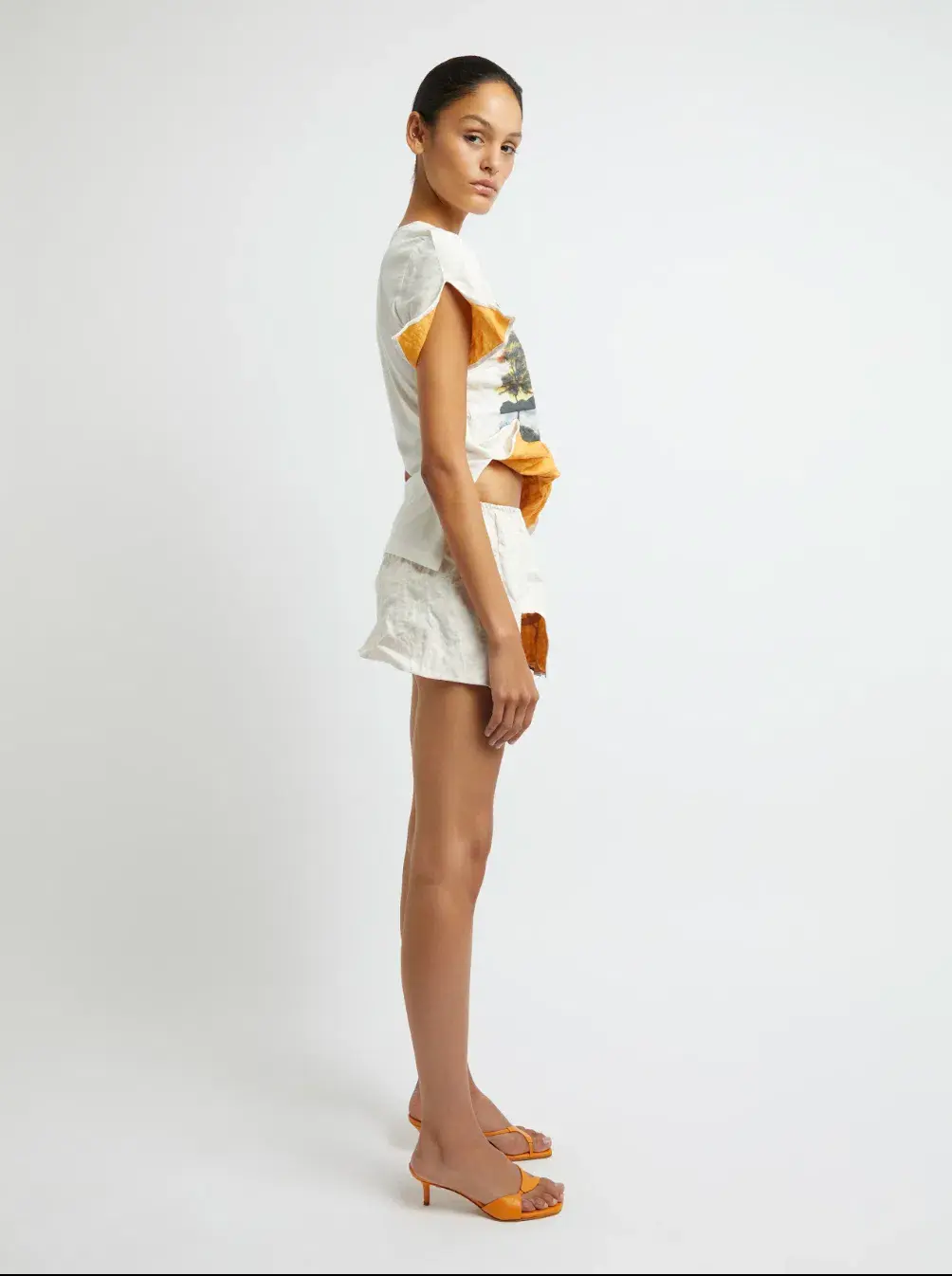 Christopher Esber Lost Souvenir Crushed Tee Size 8 & Mini Skirt Size 10 Print for rent on The Volte - main image