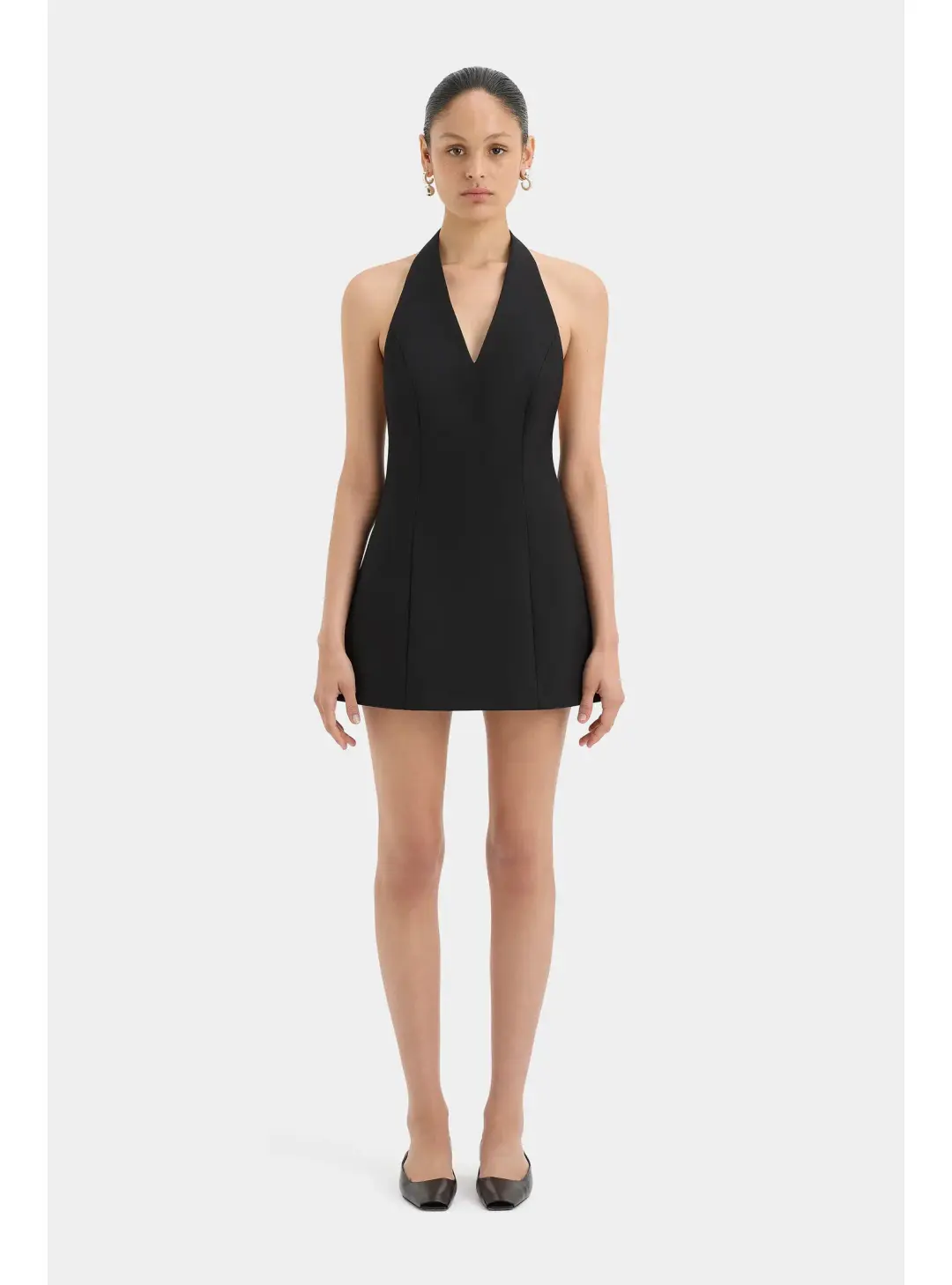 Sir the Label Sandrine Halter Mini Dress Black Size AU 12 for rent on The Volte - main image