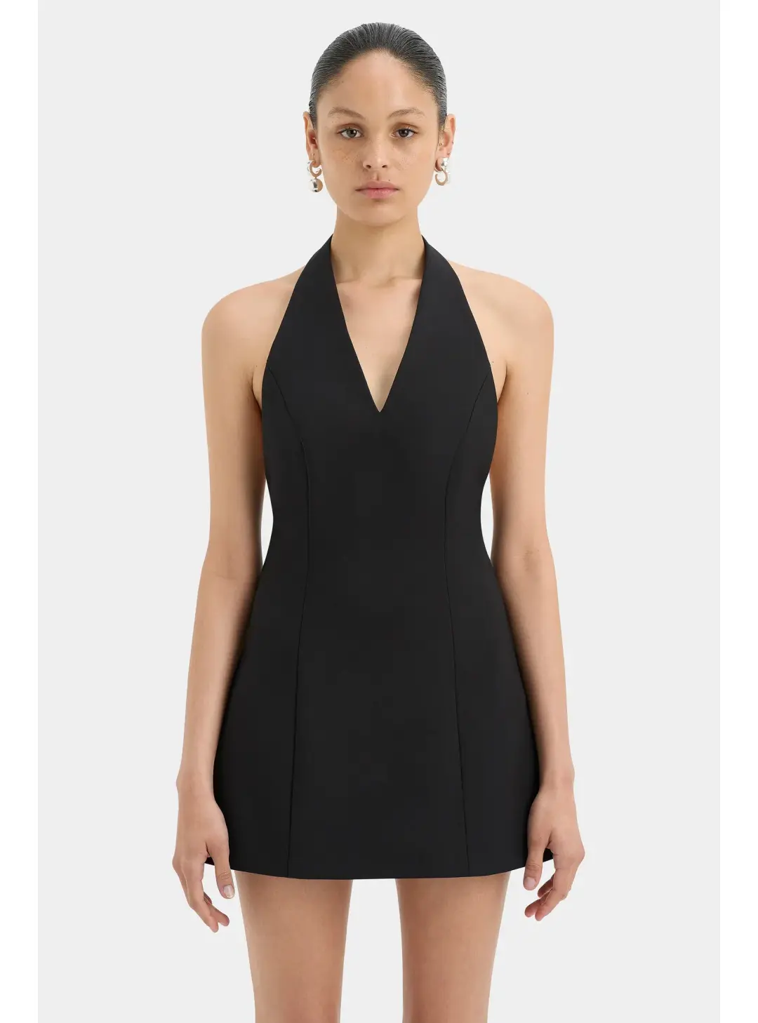 Sir the Label Sandrine Halter Mini Dress Black Size AU 12 for rent on The Volte - main image