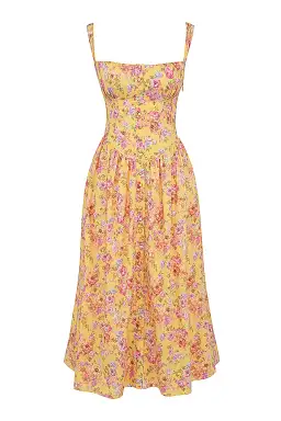 House of CB Tatiana Midi Dress Butter Floral Size S / AU 8 for rent on The Volte - image 4