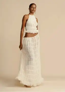 Arcina Ori Juliette Halter and Skirt Set Cream Size S / AU 8 for rent on The Volte - image 1