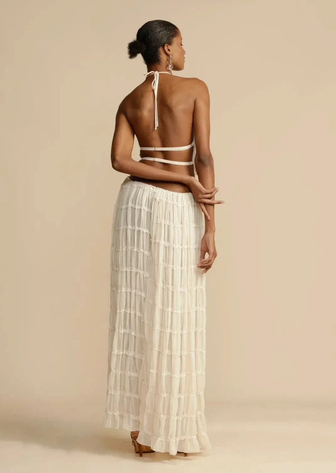 Arcina Ori Juliette Halter and Skirt Set Cream Size S / AU 8 for rent on The Volte - main image