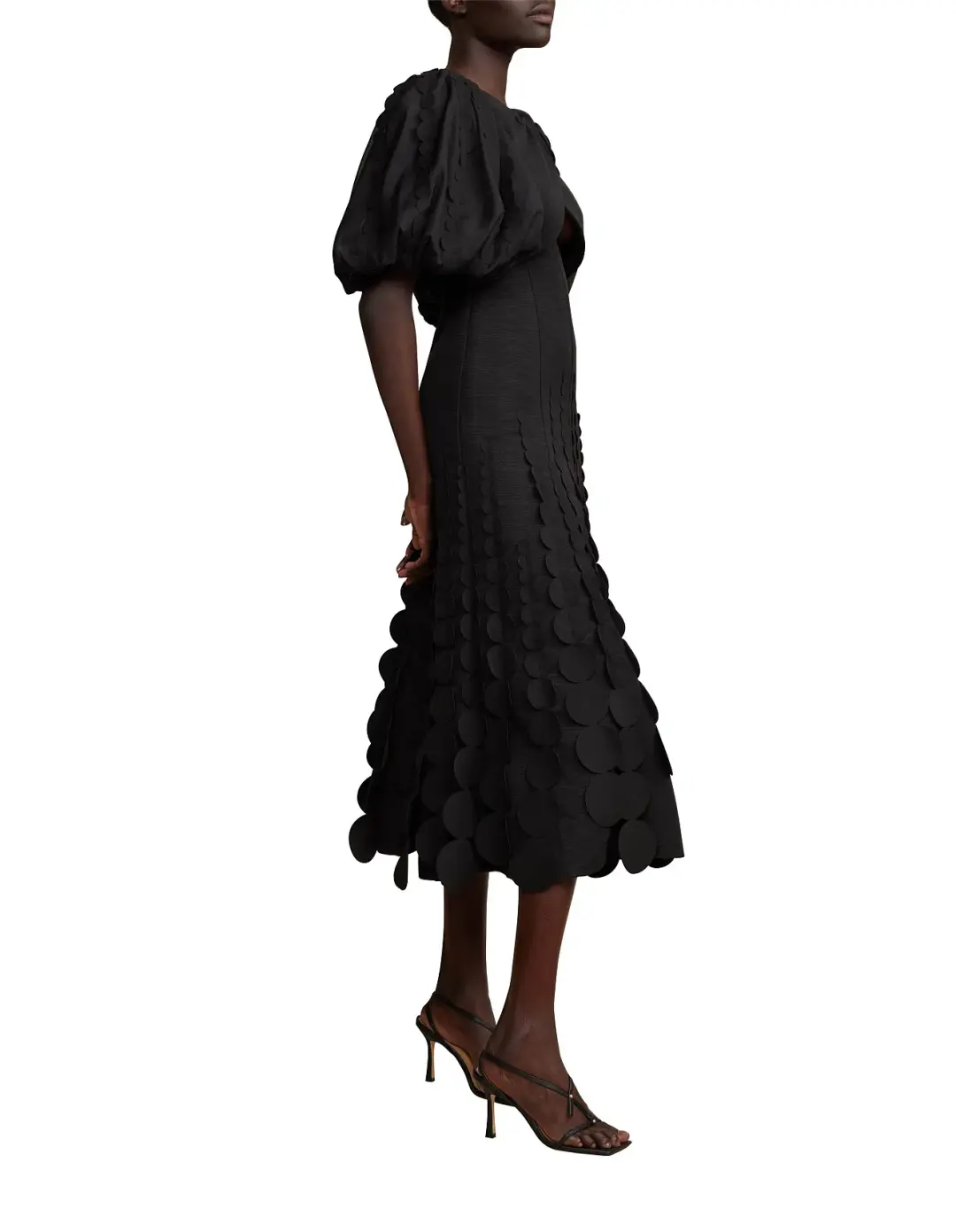 Acler Thurston Short Sleeve Midi Dress Black Size 8 for rent on The Volte - main image