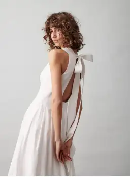 Joslin Marion Linen Maxi Sleeveless Dress White Size 8 for rent on The Volte - image 4