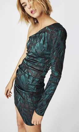 Nicole Miller Stroked Lurex Dress