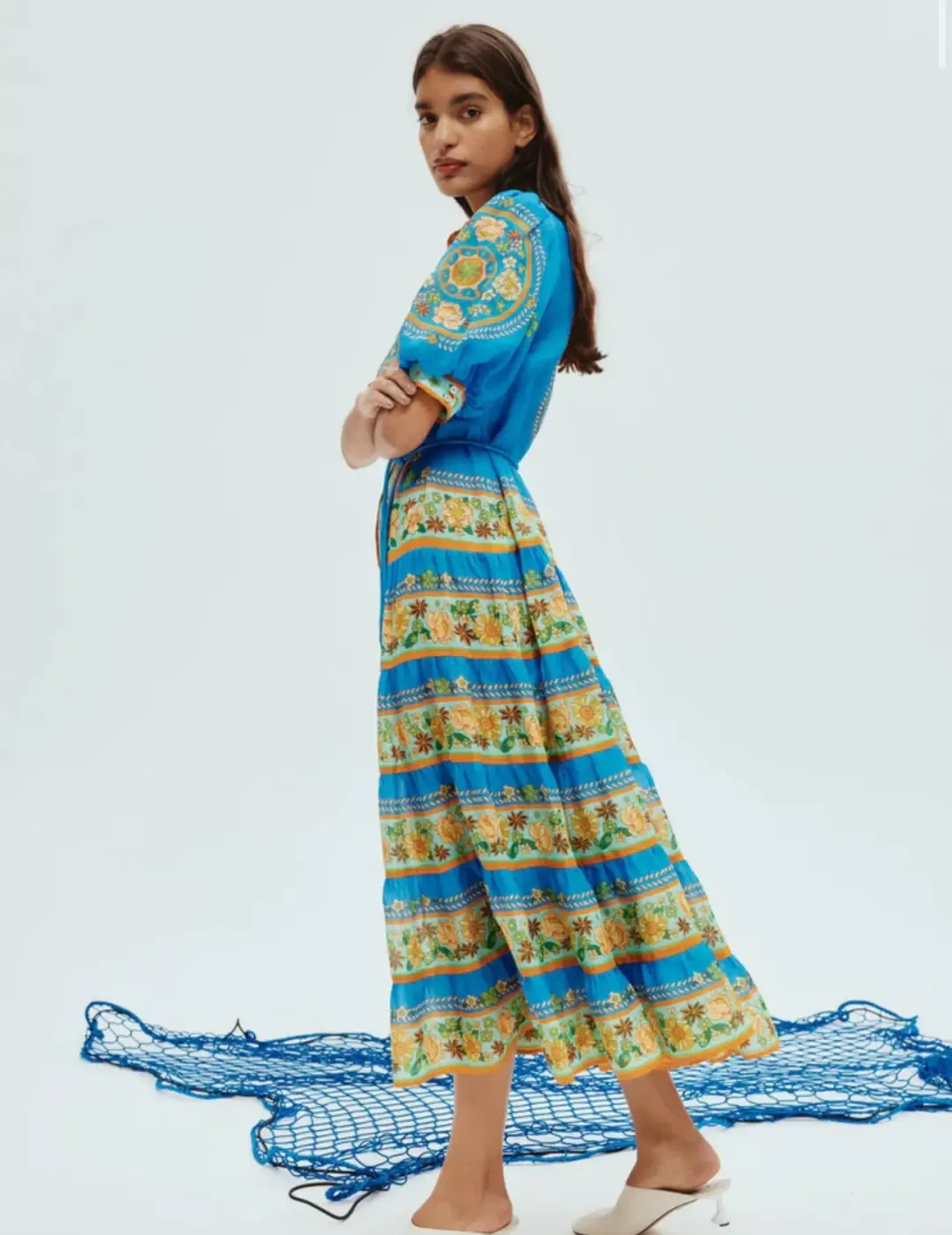 Alemais Linda Tiered Midi Dress Floral Size 10 for rent on The Volte - main image