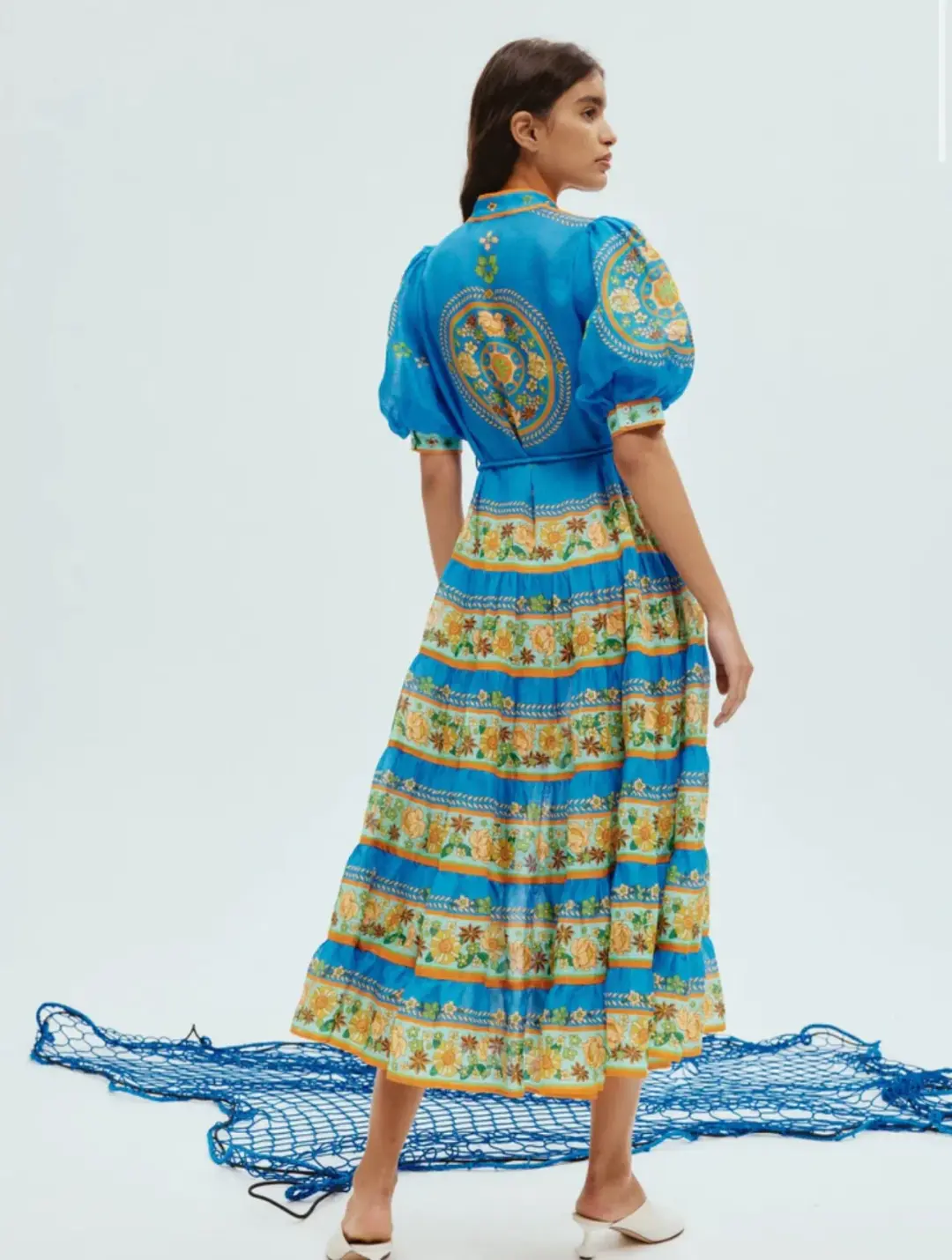 Alemais Linda Tiered Midi Dress Floral Size 12 for rent on The Volte - main image