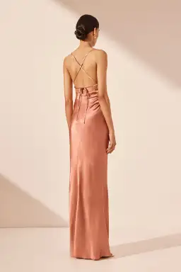 Shona Joy La Lune Lace Back Maxi Dress Antique Rose Size 8 for rent on The Volte - image 3