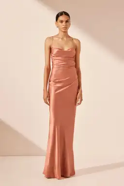 Shona Joy La Lune Lace Back Maxi Dress Antique Rose Size 8 for rent on The Volte - image 1