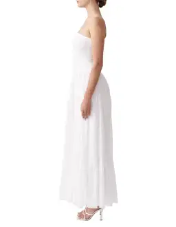 Joslin Anastacia Off Shoulder Strapless Cotton Maxi Dress White Size 8 for rent on The Volte - image 5