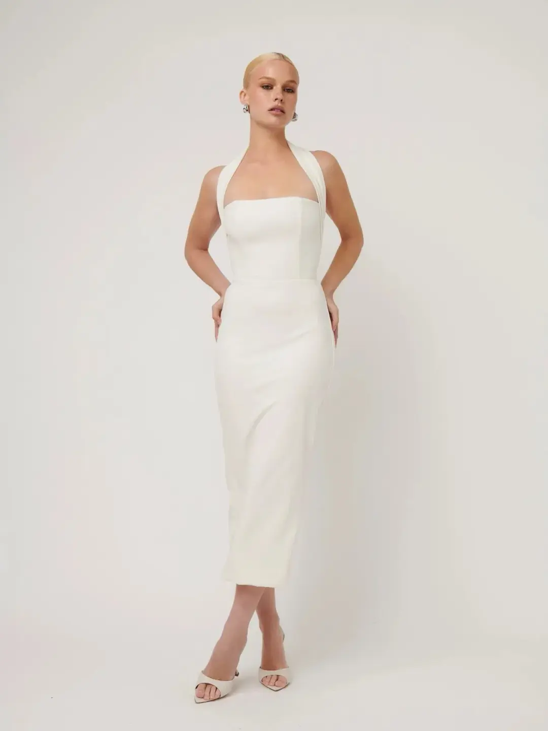 Effie Kats Meline Midi Dress in Ivory Size S / AU 8 for rent on The Volte - main image