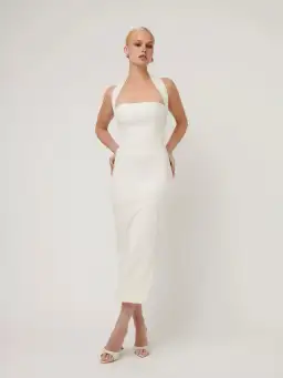 Effie Kats Meline Midi Dress in Ivory Size S / AU 8 for rent on The Volte - image 1