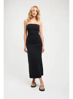 Kookai Elise Strapless Maxi Dress Black Size AU 10