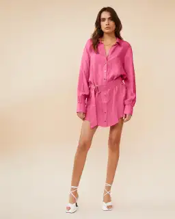 Suboo Georgia Mini Shirt Dress Pink Size M / AU 10 for rent on The Volte - image 1