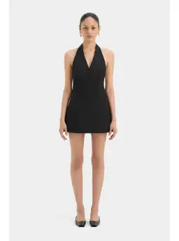 Sir the Label Sandrine Halter Mini Dress Black Size 3 / AU 12