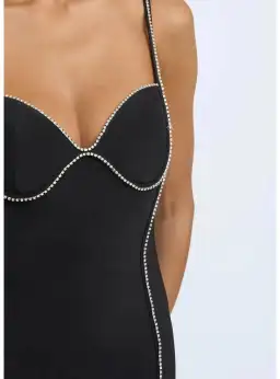 By Johnny Femmina Diamond Pipe Midi Dress Black Size AU 12 for rent on The Volte - image 3