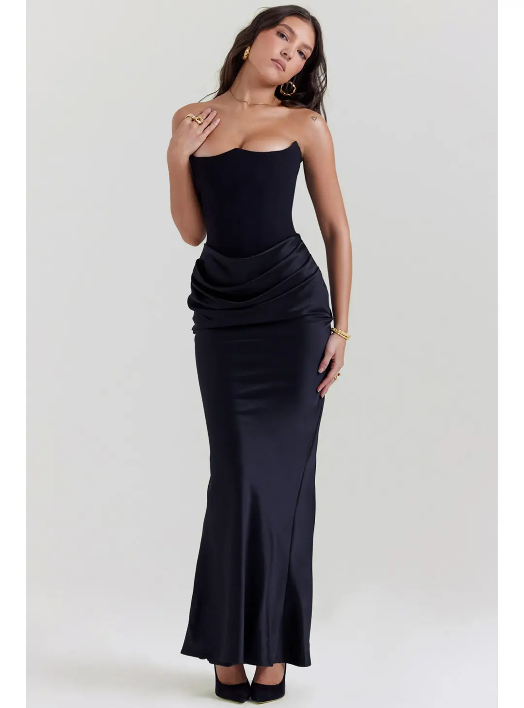 House of CB Persephone Strapless Corset Dress Black Size M / AU 10 for rent on The Volte - main image