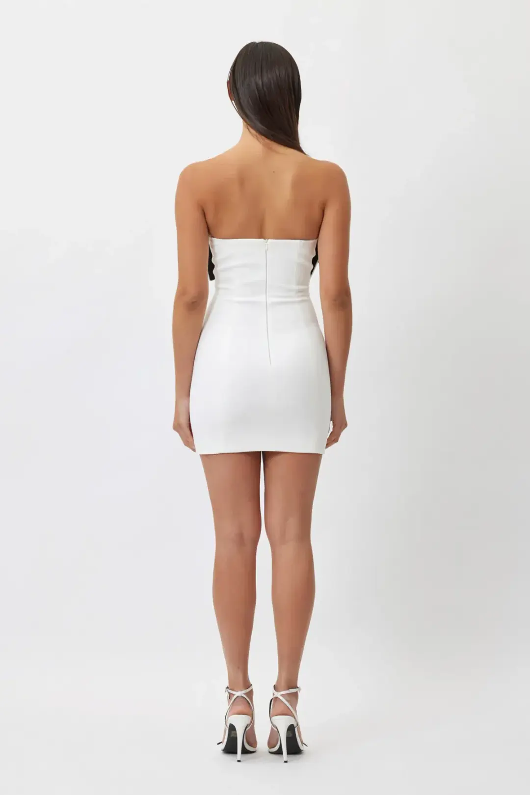Bianca & Bridgett Rebecca Bow Mini Dress White Size AU 8 for rent on The Volte - main image