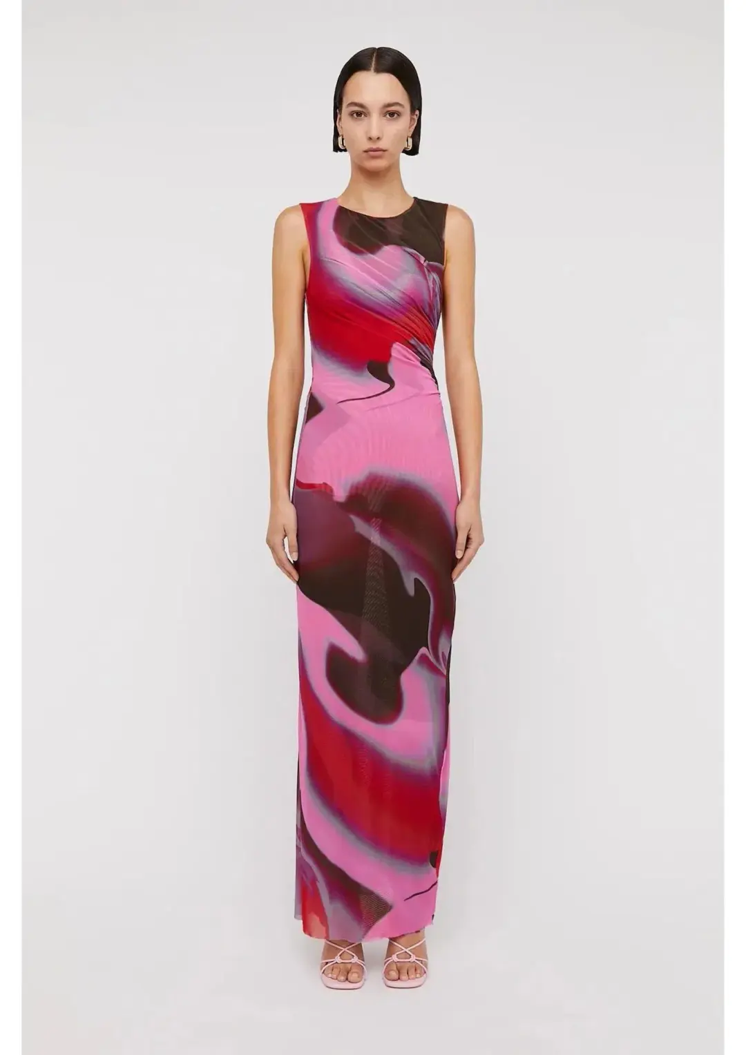 Scanlan Theodore Italian Watercolour Print Dress Raspberry Size 8 for rent on The Volte - main image