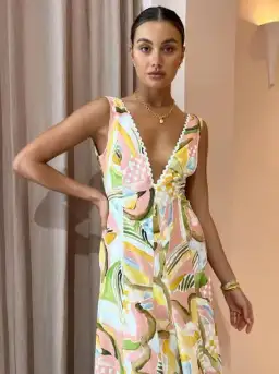 By Nicola Wavy Maxi Dress In Swirl Check SIze 10 for rent on The Volte - image 2