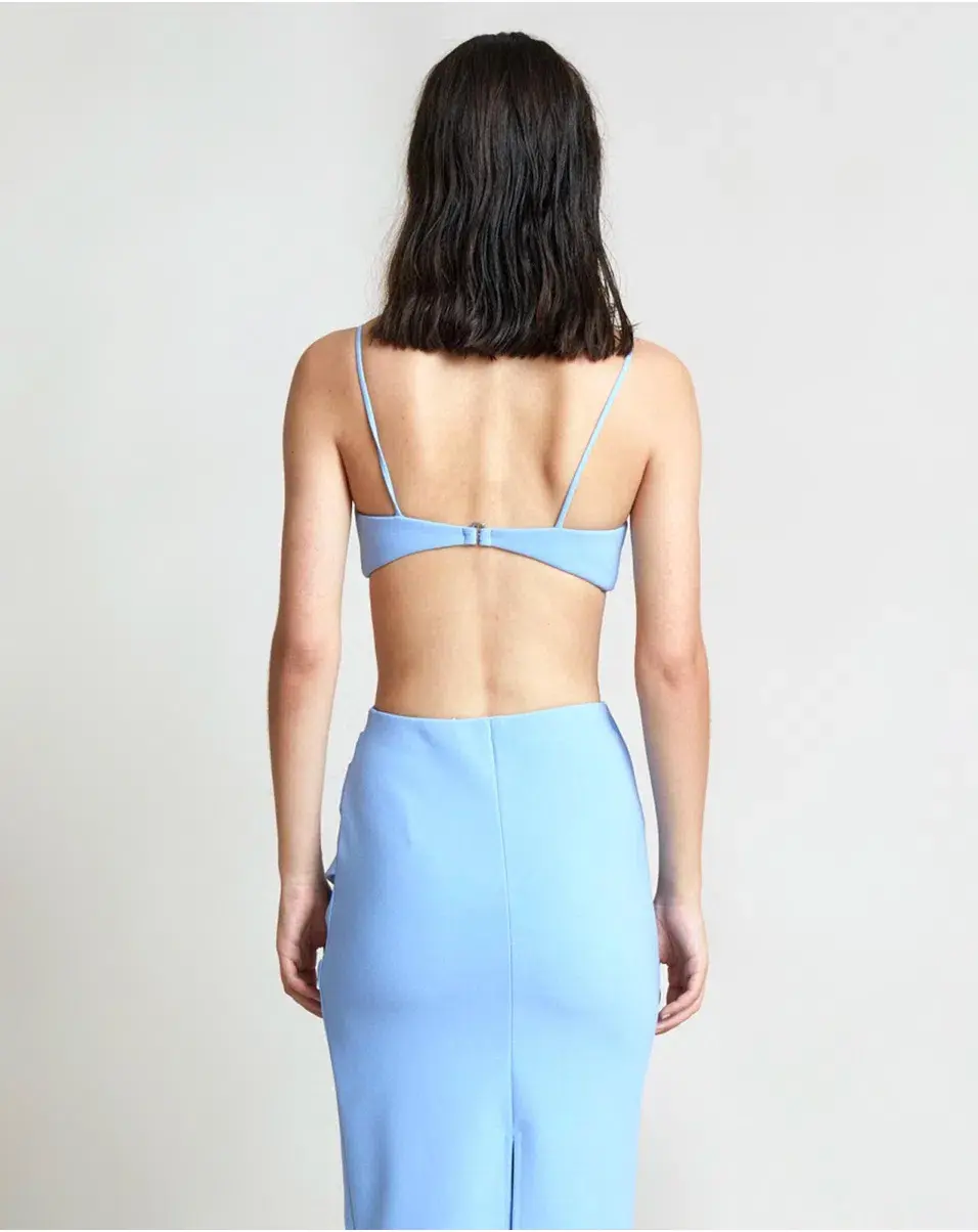 Bec and Bridge Noa Bralette and Midi Skirt Set Blue Size AU 6 for rent on The Volte - main image