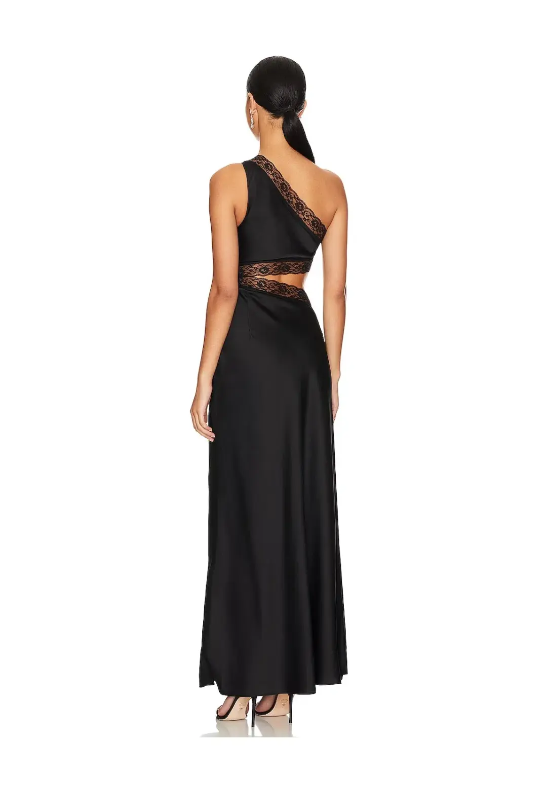 Misha Jillian Satin Dress Black Size 6/XS for rent on The Volte - main image