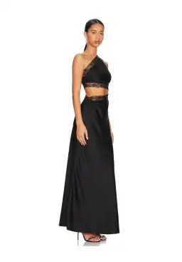 Misha Jillian Satin Dress Black Size 6/XS for rent on The Volte - image 2