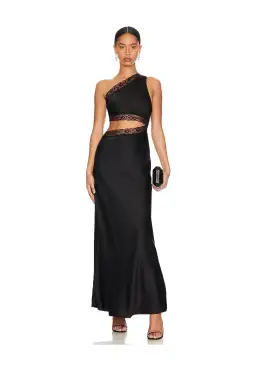 Misha Jillian Satin Dress Black Size 6/XS for rent on The Volte - image 1