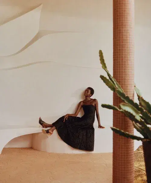 Aje Soundscape Maxi Dress in Black Size 14 for rent on The Volte - main image