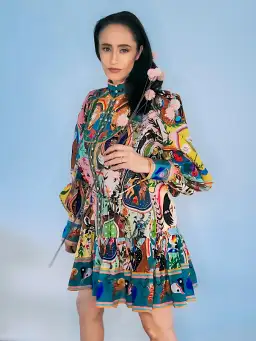 Alemais Evergreen Mini Dress Multicolour Size 12 for rent on The Volte - image 2