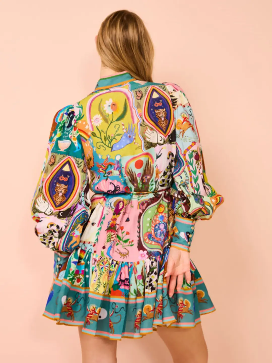 Alemais Evergreen Mini Dress Multicolour Size 12 for rent on The Volte - main image