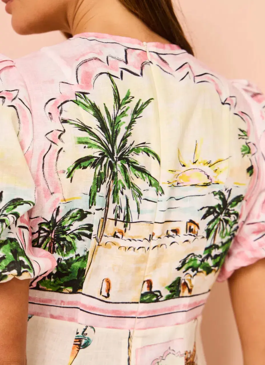 Alemais Sunset Midi Dress Print Size 10 for rent on The Volte - main image