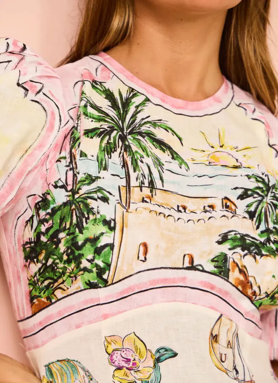 Alemais Sunset Midi Dress Print Size 10 for rent on The Volte - main image