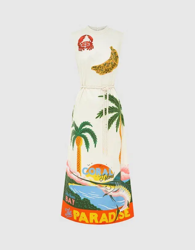 Alemais Samaki Midi Dress In Multi Size 10 - Image 7