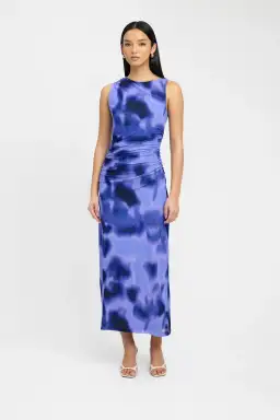 Kookai Poppy Maxi Dress Blue Print Size 36/Au 8