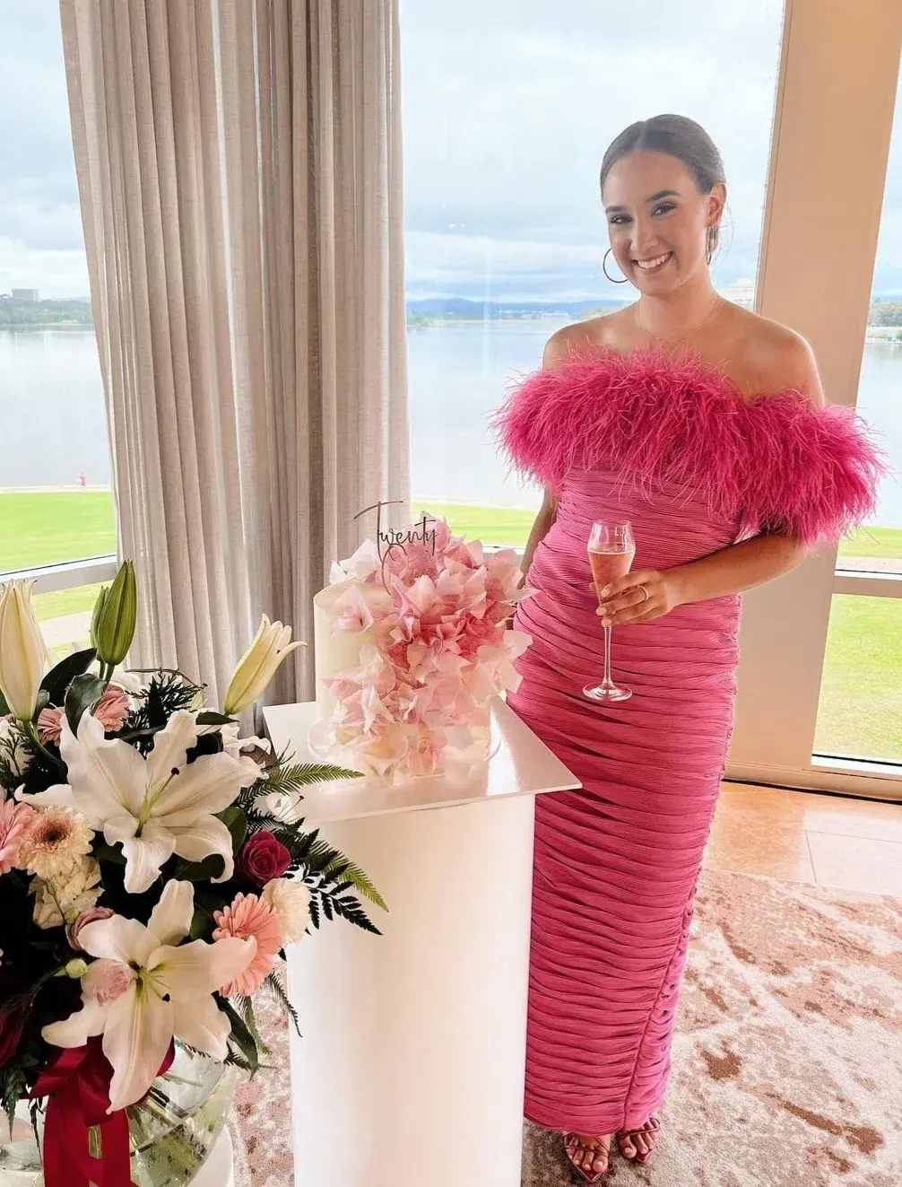 Rachel Gilbert Zion Gown Pink Size 4 / AU 14 for rent on The Volte - main image
