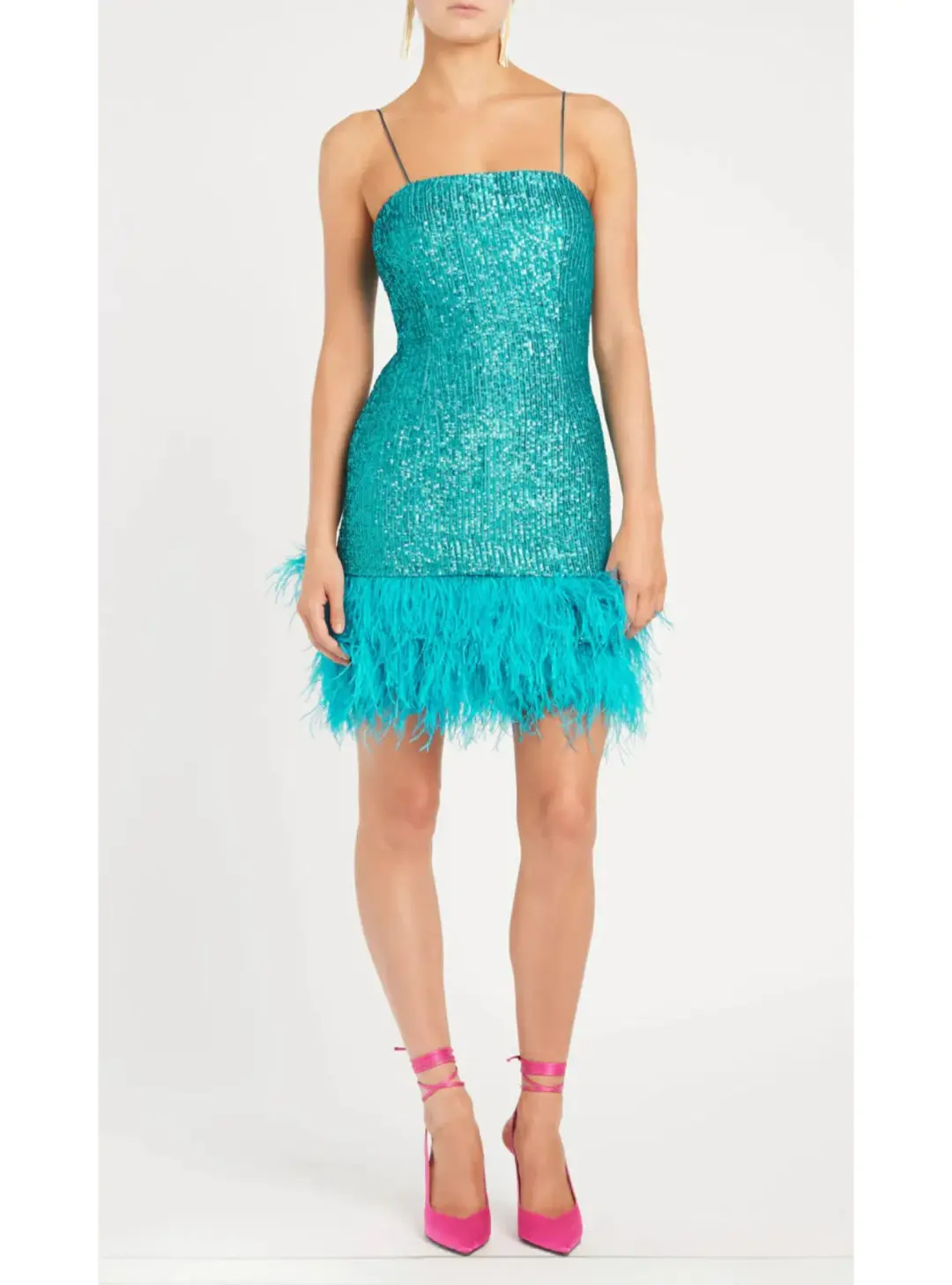 Rebecca Vallance Missing Hours Mini Dress Turquoise Size AU 14 for rent on The Volte - main image
