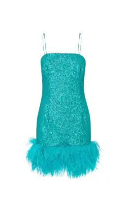 Rebecca Vallance Missing Hours Mini Dress Turquoise Size AU 14 for rent on The Volte - image 5